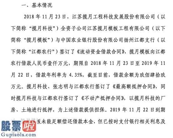 今天股市新闻_揽月科技因假期延期无法按时分红紧急停牌子公司949万元借款逾期