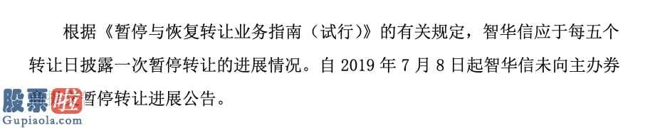 股票上市公司快报：智华信就终止挂牌两年未与异议股东达成一致去年两名高管辞职