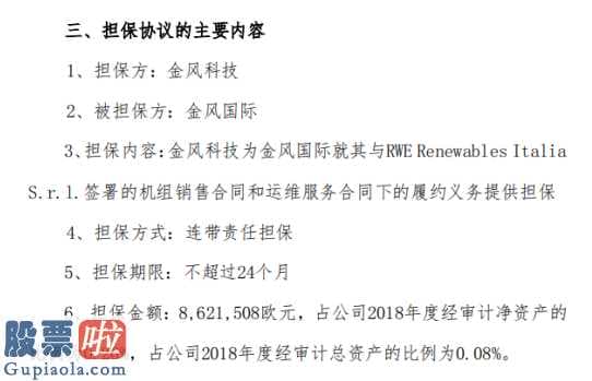 股市新闻早知道：金风科技(02208)为全资子公司863万欧元履约义务提供连带责任担保