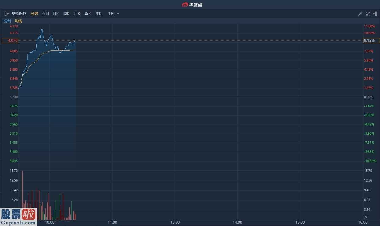 上市公司新闻发言人制度_ 华检医疗本月获资金追捧累涨两成半 现涨10%破顶