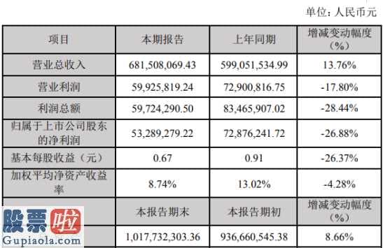 上市公司要闻：中大力德(002896)2019年盈利5329万元下滑27%毛利率低于上年同期