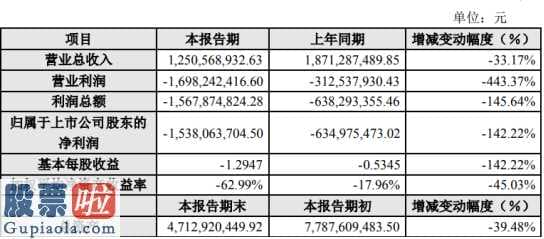 股票上市公司新闻_*ST天马(002122)2019年亏损15.38亿较上年同期亏损增加