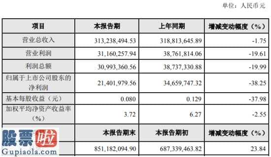 今日股市要闻：恒久科技(002808)2019年净利2140万下滑38%公司对参股公司的投资损失较大