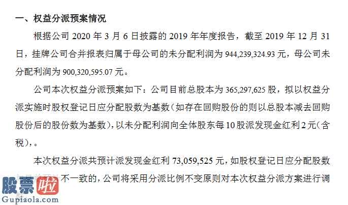 河南企划平台：确成硅化2019年度分红预案每10股派2元去年净利2.69亿