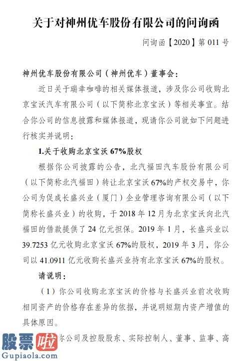 股市快报-神州优车问询函截屏股票啦