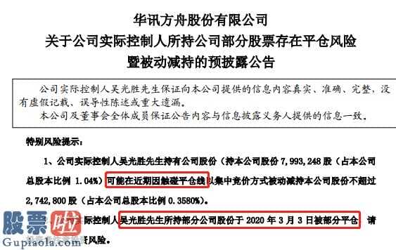 今日股市新闻 华讯(00833)方舟进化涉及到违反规定对外担保