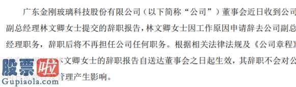 中国上市公司资讯网首页_金刚玻璃(300093)股东会前不久接到企业总经理林文卿递交