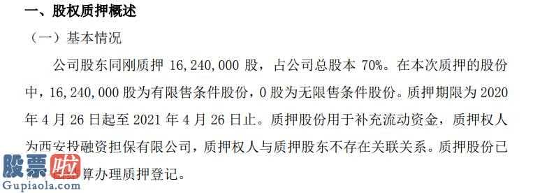 今日股市要闻解读_公司股东同刚向西安市投资融资贷款担保公司质押贷款1624亿港