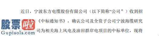 看懂股市新闻 东方电缆(603606)风力发电及油气田群岸电新项目招标企业