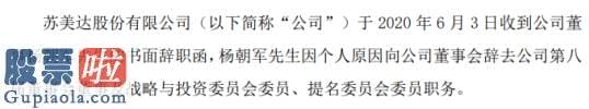 股市快报实盘大赛：苏美达董事杨朝军辞职二零一九年薪酬为一二万元