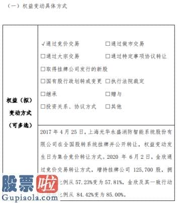 股票公司资讯：光华消防股东金欣增持一二.五七万股持股比例增至五七.八一%