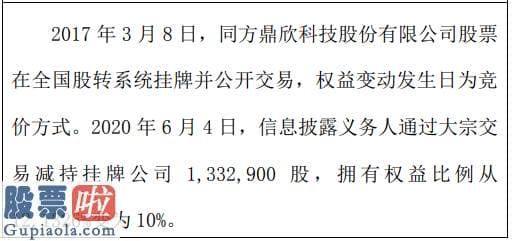 上市公司新闻在哪里看_鼎欣科技股东减持一三三.二九万股权益变动后持股比例为一零%