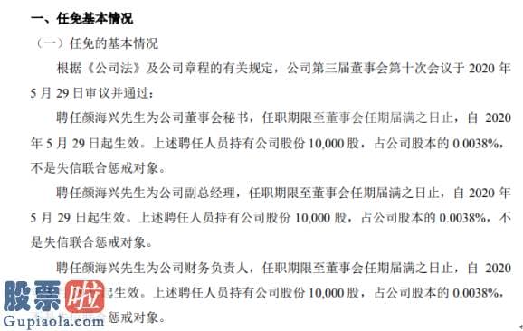 上市公司快报_ST利隆任命颜海兴为副总经理持有公司0.004%股份