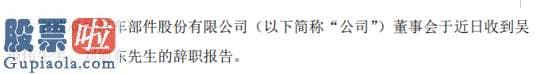 今日股市要闻-双林股份副董事长吴少伟辞职2019年薪酬为42.14万元