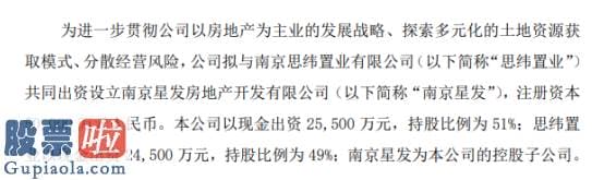 看懂股市新闻第二版：栖霞建设拟与思纬置业共同出资设立南京星发注册资本5亿元