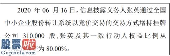 股市新闻头条新闻 互邦电力股东张英增持31万股一致行动人持股比例合计为80%