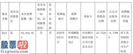 股市要闻股市要闻-弘讯科技股东Red质押6000万股用于其操纵的其他公司生产经营