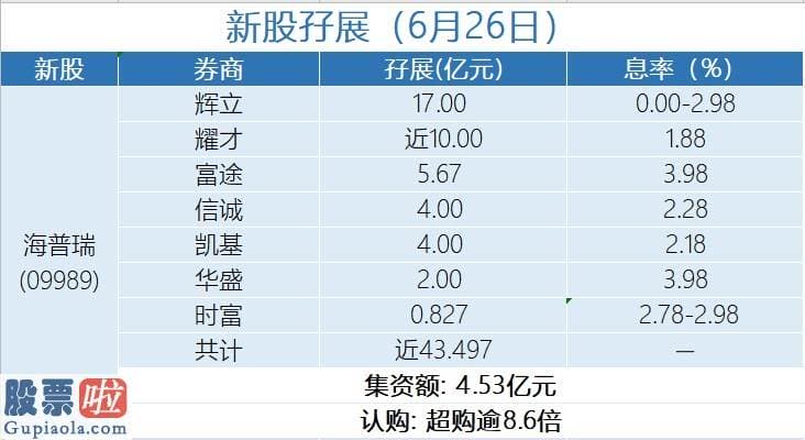 今日股市新闻早知道_新股孖展统计 | 6月26日