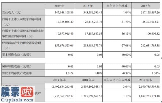 股票公司要闻_丹邦科技2019年净利1733.5万下滑31.79%董事长薪酬70.32万