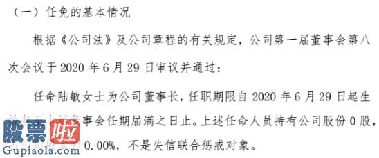 股票公司新闻 园外园任命陆敏为公司董事长