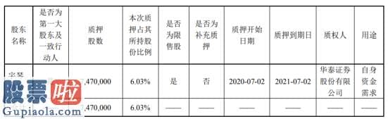 中国上市公司资讯-宇信科技股东宇琴鸿泰质押747万股用于自身资金需求