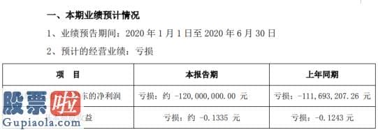 股票公司要闻 国新健康2020年上半年估计亏损约1.2亿元较上年同期亏损增加