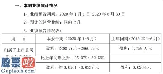 新兴产业率上市公司新闻：渝开发2020年上半年估计净利2200万元