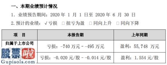 上市公司要闻-成飞集成2020年上半年估计亏损495万元