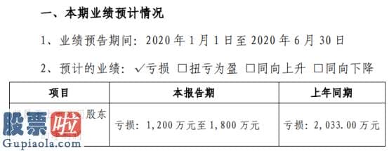 今日股市新闻头条：延华智能2020年上半年估计亏损1200万元