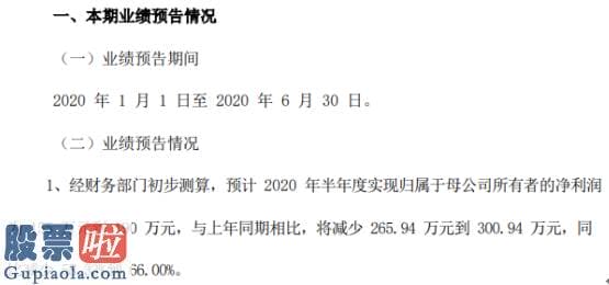 股票公司要闻：皖仪科技2020年上半年估计实现净利155万到190万同比减少部分产品交付及验收推迟