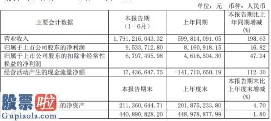 今日股市要闻-东方银星2020年上半年净利953.37万增长16.82%焦煤、焦炭业务规模增大