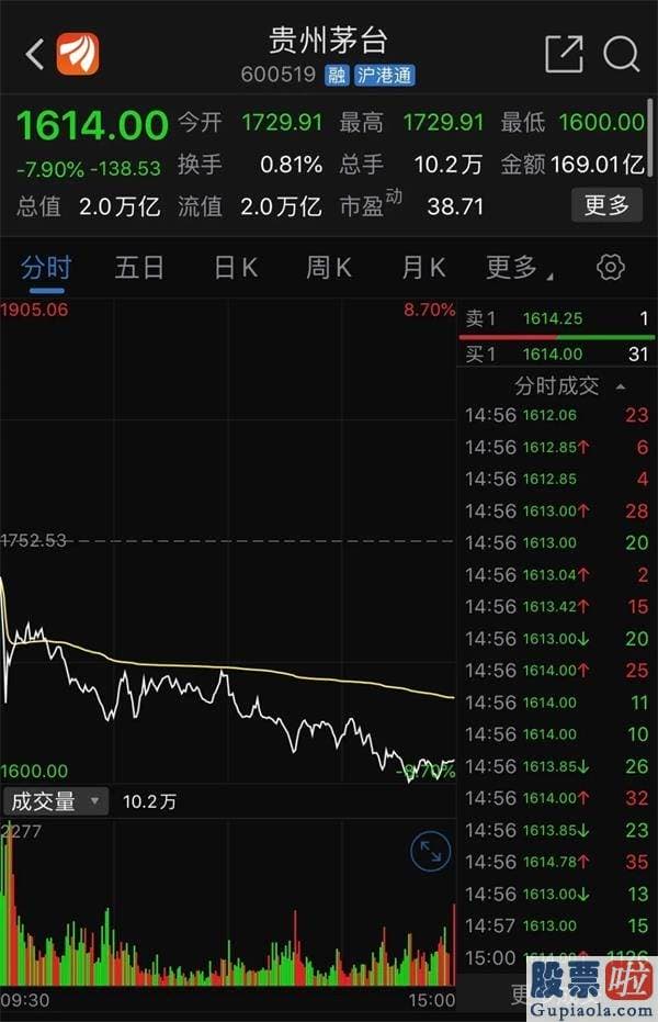 股市分析预测图_茅台暴跌近8% 创业板跌6%！超200股跌停 A股暴跌原因找到了！