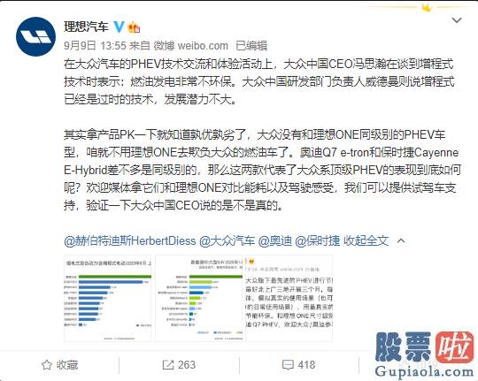 美股投资 美股开户流程 李想隔空喊话大众中国CEO 新能源技术路线之争再被推向台前