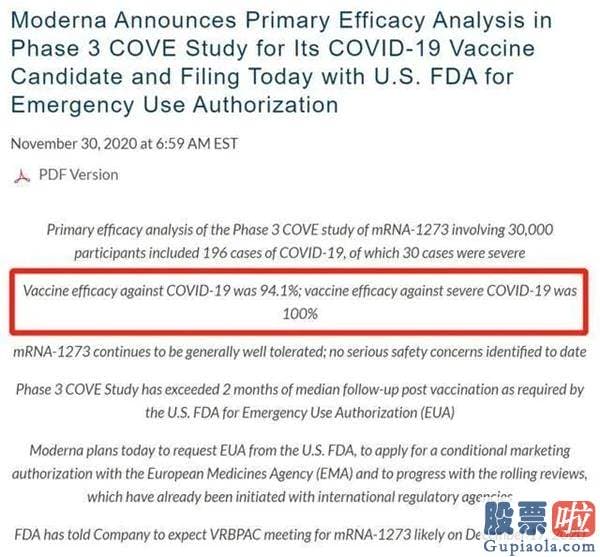 a股港股美股投资区别-对重症100%有效！Moderna疫苗申请紧急使用 A股将迎来这些机会？